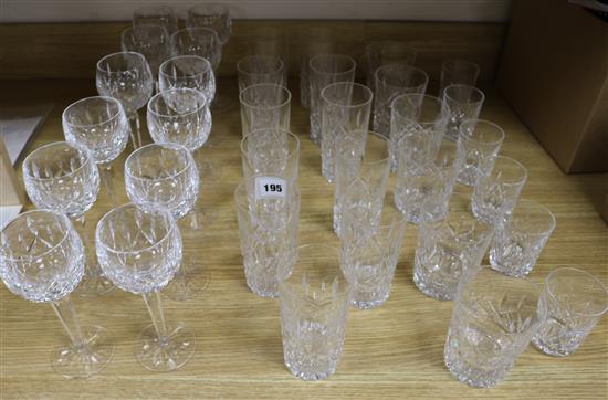Various suites of Waterford Lismore pattern drinking glasses, tumblers etc.